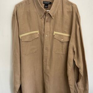 J. Peterman Beige Linen Shirt